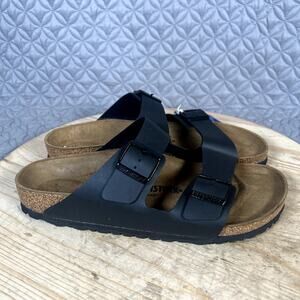 Birkenstock Sandals Men's 10 (43) Arizona Black Birko Flor Narrow NWT